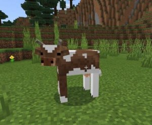 Как посадить корову в вагонетку в Minecraft PE?