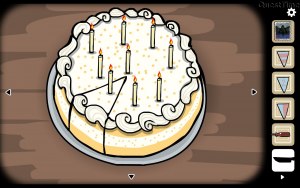 Как порезать торт в игре "cube escape birthday"?