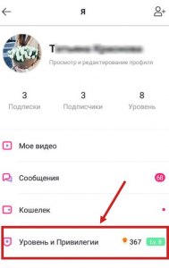 Где находится уровень в Лайке в новой версии?