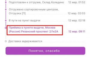 Почему на вб стоит статус заказа В пути на ПВЗ?