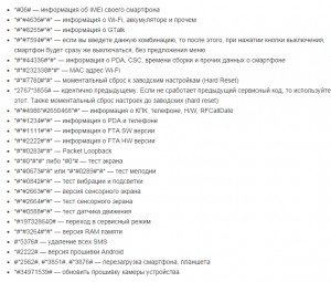 Какие секретные коды для Андроид известны, для чего они служат?