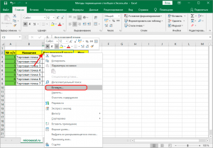 Как переместить столбец Excel, чтобы его данные не исчезали из графика?