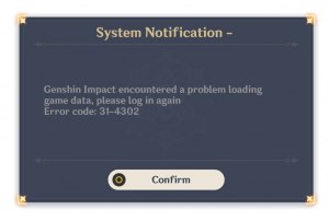 Код ошибки 31 4302 Genshin Impact на Андроид как устранить?