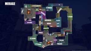 Где на карте de_mirage в игре CS:GO находится склон террористов?