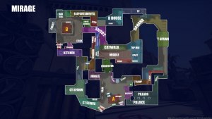 Где на карте de_mirage в игре CS:GO находится склон террористов?