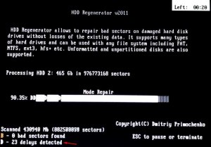 Почему после работы проги HDD Regenerator срабатывает CHK?