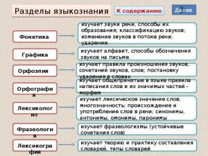 Русский язык как наука - из каких разделов состоит?