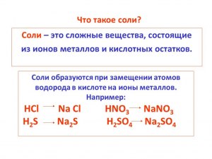 Что такое соли? Какое определение солей в химии?