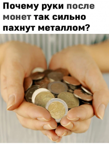 Почему после монет руки пахнут металлом?