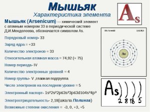 К какой группе периодической системы химических элементов относится мышьяк?