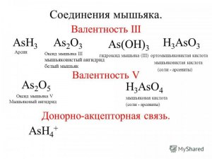 Как сопоставить название соединение мышьяка и его химическую формулу (см.)?