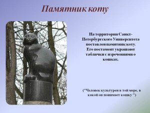 В каком городе России установлен памятник кошке?