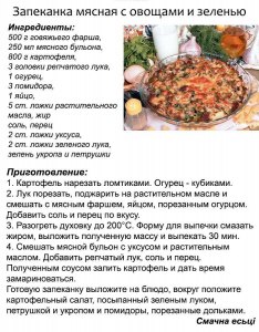 Из каких овощей кроме картофеля готовят запеканку с мясом, рецепты?