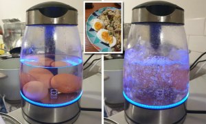 Как сварить яйца в чайнике если вода закипает через 3 минуты?