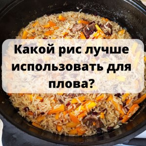 Какой вид риса хорошо подойдёт для приготовления плова, почему?