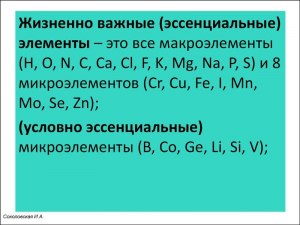 Эссенциальные элементы - это какие?