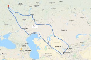 Сколько вёрст от Москвы до Ташкента?
