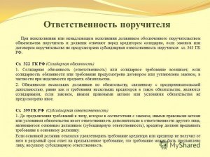 Какие обязанности возлагаются на поручителя, если заемщик не будет платить?