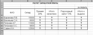 Как рассчитать налог, € - % от Оклада вместе с Премией (Эксель)?