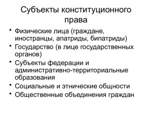 Физическое лицо это конституционный субъект права?