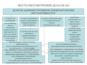 Могут ли дело об админправонарушении рассматривать по месту регистрации?