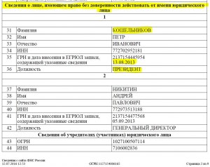 Что обозначает Сведения о лице, имеющем право без доверенности дейс. (см.)?