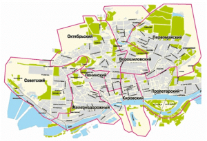 Каково районное деление г. Ростова-на-Дону?