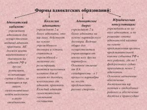 Что из указанного не является формой адвокатских образований?