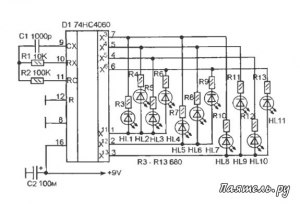 Где у гирлянды, на плате управления плюс и минус, куда припаять контакты?