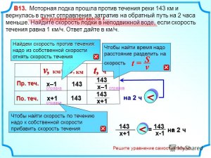 Как решить: Моторная лодка прошла против течения реки 308 км и вернулась?