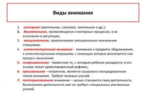 Какие есть виды внимания в психологии?
