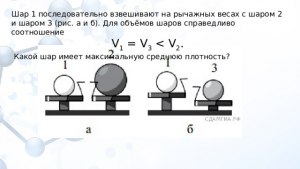 Физика. Какой шар имеет минимальную среднюю плотность, если ... (см.)?